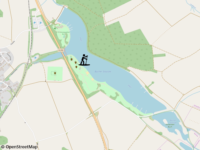 Lageplan Stand Up Paddling am Bucher Stausee
